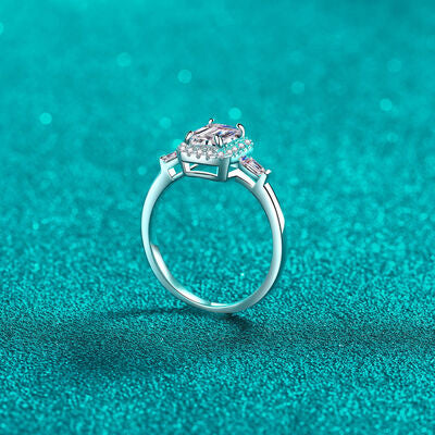1 Carat Halo Diamond on Sterling Silver Ring